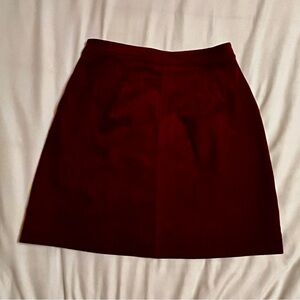 Abercrombie & Fitch - Maroon Faux Suede Mini Skirt